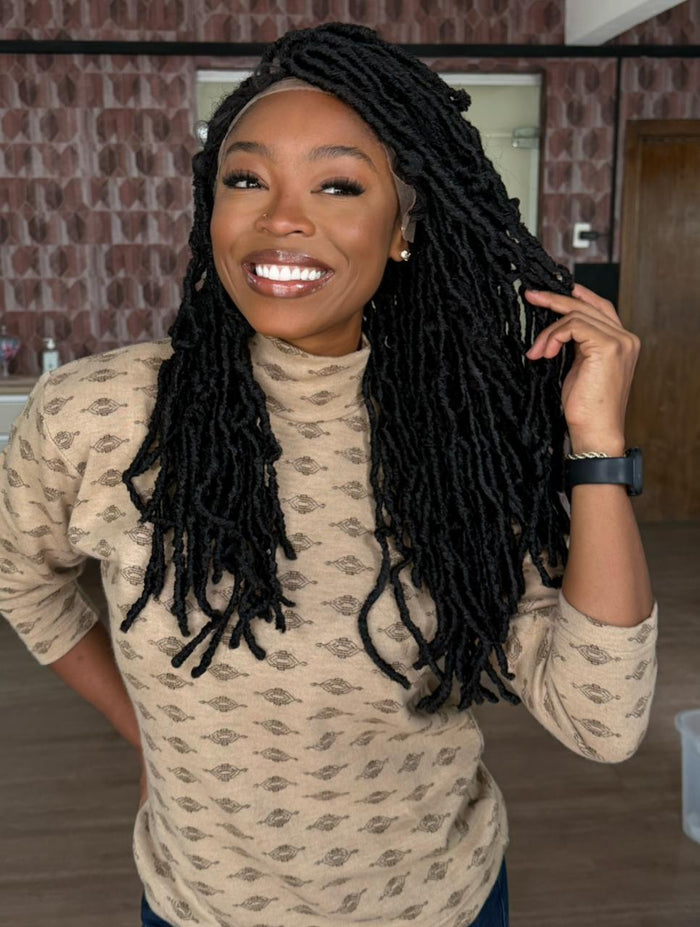 LACE FRONT NU LOCS FRENCH MLF618 - PRETO 1B (FIBRA SINTÉTICO)
