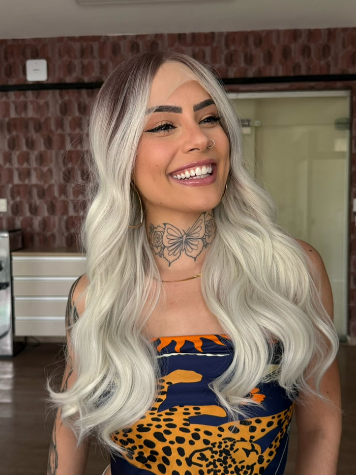 LACE FRONT CECÍLIA - OMBRE PLATINADO R6/88# (60098 PREMIUM)