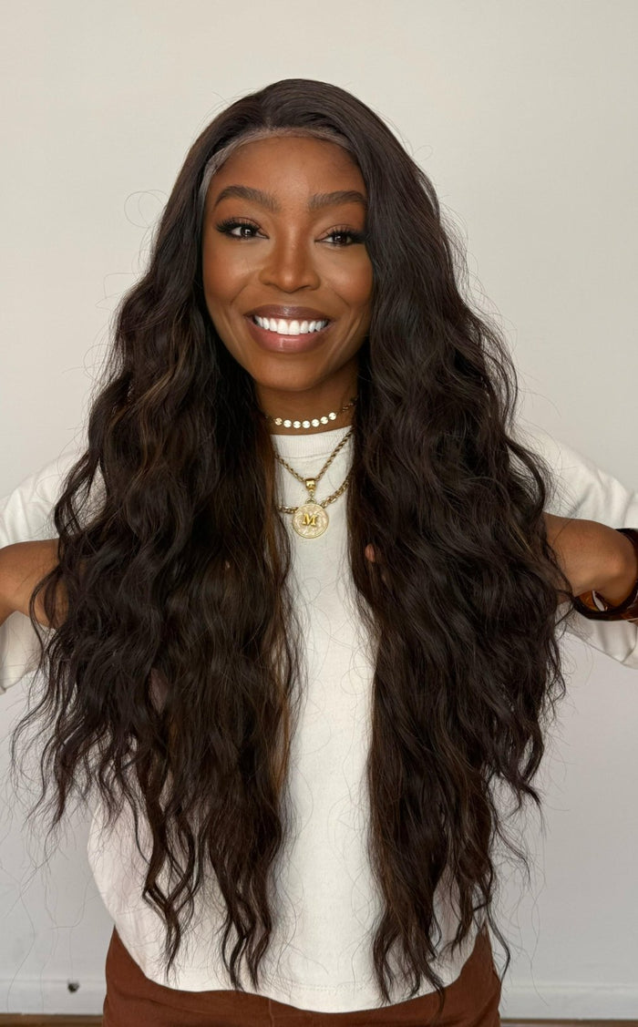 LACE FRONT CAROL - CASTANHO COM MECHAS SP4/30 (FIBRA PROTEÍNA)