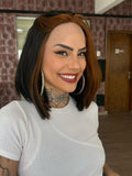 LACE FRONT ISABELA - PRETO COM MECHA FRONTAL 1B/30# (101 PREMIUM)