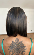 LACE FRONT CLÉLIA - PRETO COM MECHAS LOIRAS F2/27 SLEEK PREMIUM