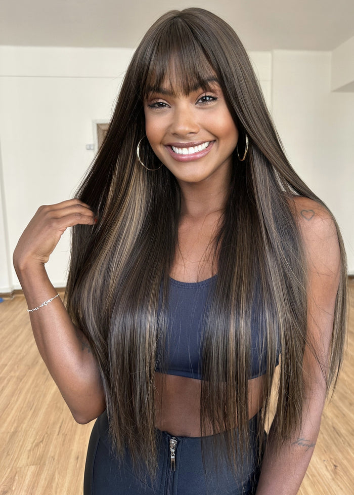 WIG CELESTE - CASTANHO COM MECHAS F4/27(FUTURA)
