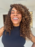 LACE FRONT TIKA - CASTANHO COM MECHAS 33/22 HD (BIO FIBRA)
