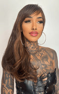 WIG OAKLAND - CASTANHO COM MECHAS HF430 (HUMAN HAIR)