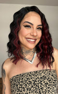 LACE FRONT CRIMP - PRETO COM MECHAS FRONTAL MARSALA GFFREDWINE (FUTURA)