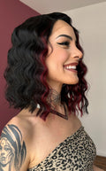 LACE FRONT CRIMP - PRETO COM MECHAS FRONTAL MARSALA GFFREDWINE (FUTURA)