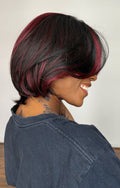 LACE FRONT TANIA - PRETO COM MECHAS VERMELHAS 1B/118 (PREMIUM)