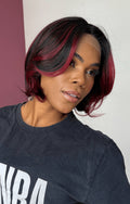 LACE FRONT TANIA - PRETO COM MECHAS VERMELHAS 1B/118 (PREMIUM)