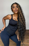 LACE FRONT GABRIELA - CASTANHO ESCURO COM MECHAS F2/27 SLEEK (PREMIUM)