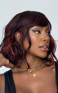 WIG GEMA - PRETO COM MECHAS VERMELHAS 530/RED (PREMIUM)