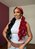 LACE FRONT CALISTA SY - PRETO E VERMELHO COM MECHA FRONTAL (PREMIUM)