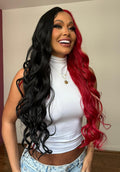 LACE FRONT CALISTA SY - PRETO E VERMELHO COM MECHA FRONTAL (PREMIUM)