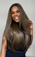 LACE FRONT DIAMANTE - LOIRO AVELÃ 12D SLEEK (PREMIUM)