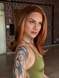 LACE FRONT GIBA - MESCLADO RUIVO 150R SLEEK (PREMIUM)