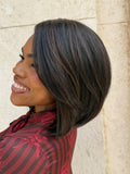 WIG RACHEL - PRETO COM MECHAS VINHO 1B/33 (PREMIUM)