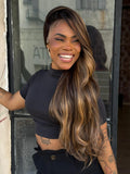 LACE FRONT GARDÊNIA - CASTANHO COM MECHAS 8A/27YA SLEEK (PREMIUM)