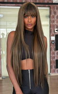 WIG MELISSA 1471 32- PRETO COM MECHAS LOIRA P1B/27/30 - (PREMIUM)