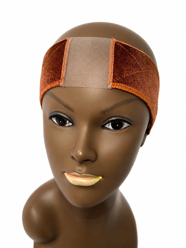 HAIR GRIP DE VELUDO  COM FRENTE TRANSPARENTE - COR MARROM