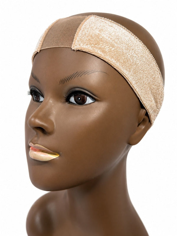 HAIR GRIP DE VELUDO  COM FRENTE TRANSPARENTE - COR BEGE