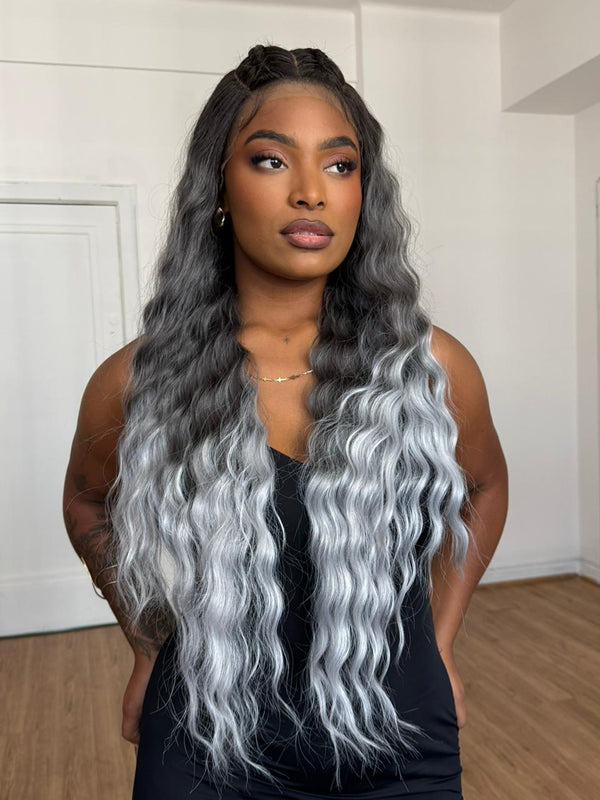 LACE FRONT CRIMP SY - OMBRE PLATINADO (PREMIUM)