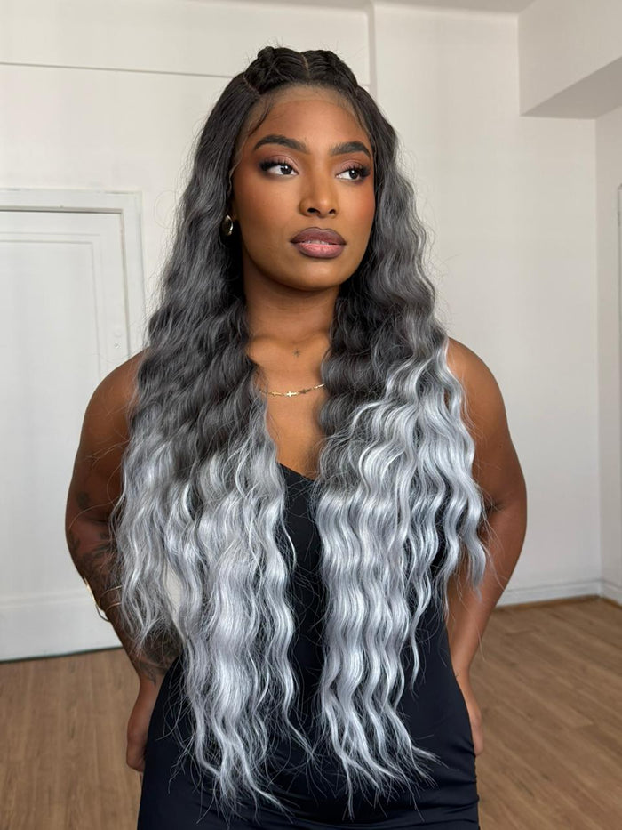 LACE FRONT CRIMP SY - OMBRE PLATINADO (PREMIUM)