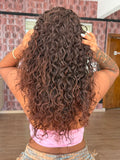 WIG DE FAIXA BÁRBARA - OMBRE CHOCOLATE  (ORGÂNICA)