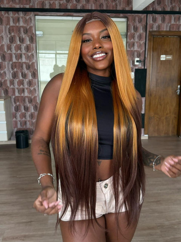 LACE WIG MIRELLA - OMBRE RUIVO 33A (BIO PROTEINA)