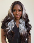 LACE FRONT WILMA - OMBRE PLATINADO PRETO  99C/60B  (PREMIUM)