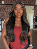 LACE FRONT CIDA - PRETO COM MECHAS LOIRAS F2/27 SLEEK (PREMIUM)