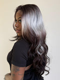 LACE FRONT WILMA - OMBRE PLATINADO PRETO  99C/60B  (PREMIUM)
