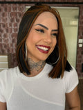 LACE FRONT ISABELA - PRETO COM MECHA FRONTAL 1B/30# (101 PREMIUM)