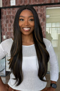 LACE FRONT CIDA - CASTANHO ESCURO COM MECHAS TTF2/27 SLEEK (PREMIUM)