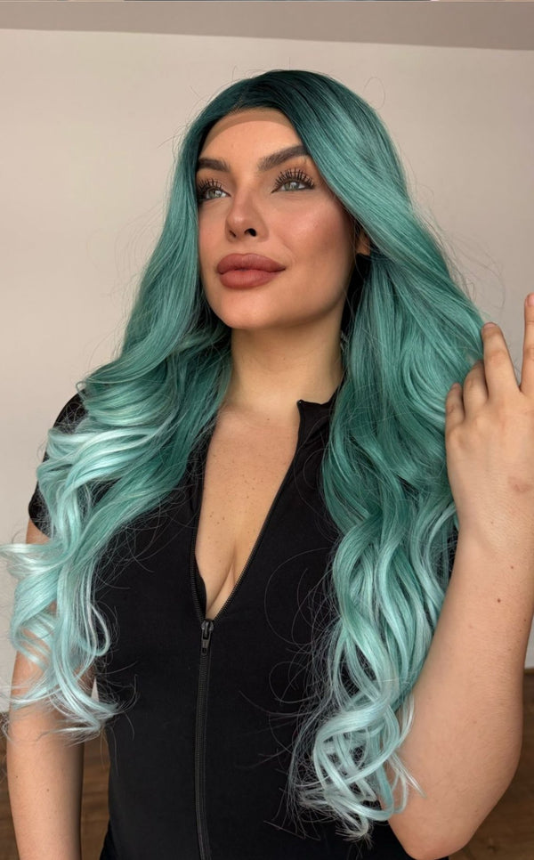 LACE FRONT ARIKA - OMBRE VERDE BLUE5 (PREMIUM)