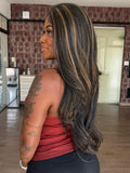 LACE FRONT CIDA - PRETO COM MECHAS LOIRAS F2/27 SLEEK (PREMIUM)