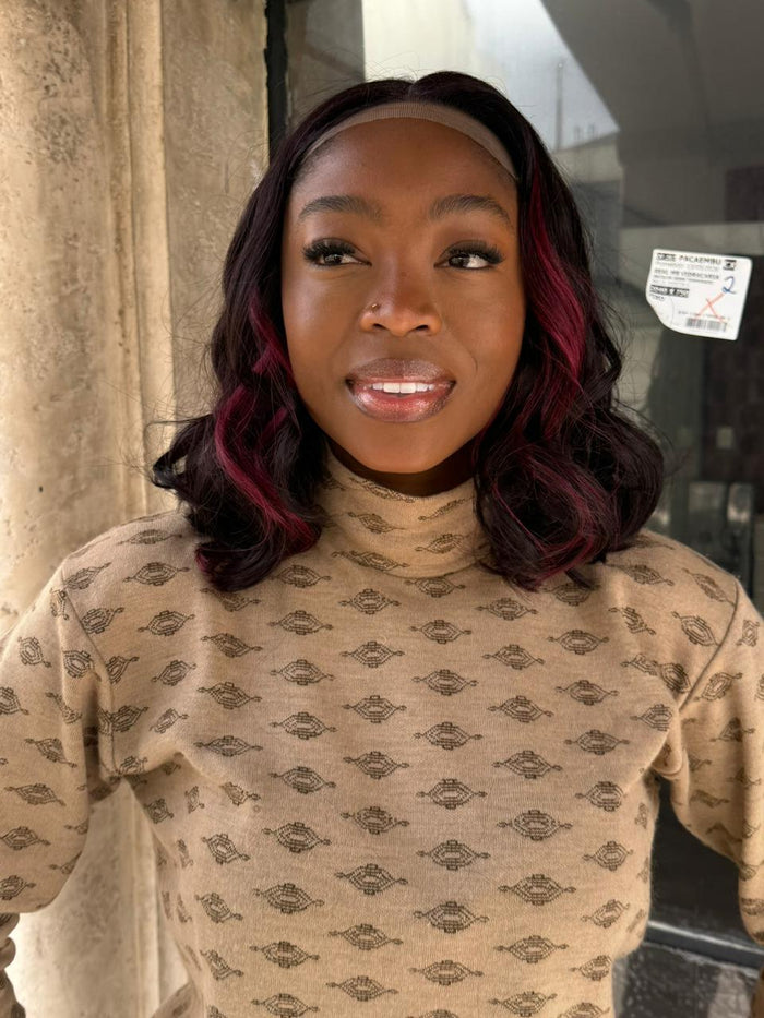 LACE FRONT CINDY -  PRETO COM MECHA FRONTAL MARSALA 1B/99J (PREMIUM)