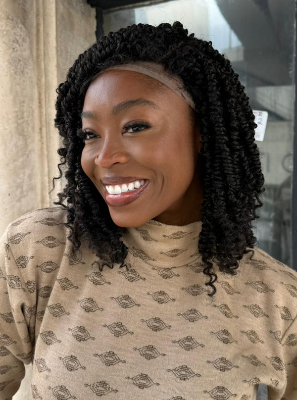 LACE FRONT NU LOCS SPRING TWIST 14 - CASTANHO ESCURO  COR 2 (FIBRA SINTÉTICO)