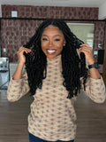 LACE FRONT NU LOCS FRENCH MLF618 - PRETO 1B (FIBRA SINTÉTICO)
