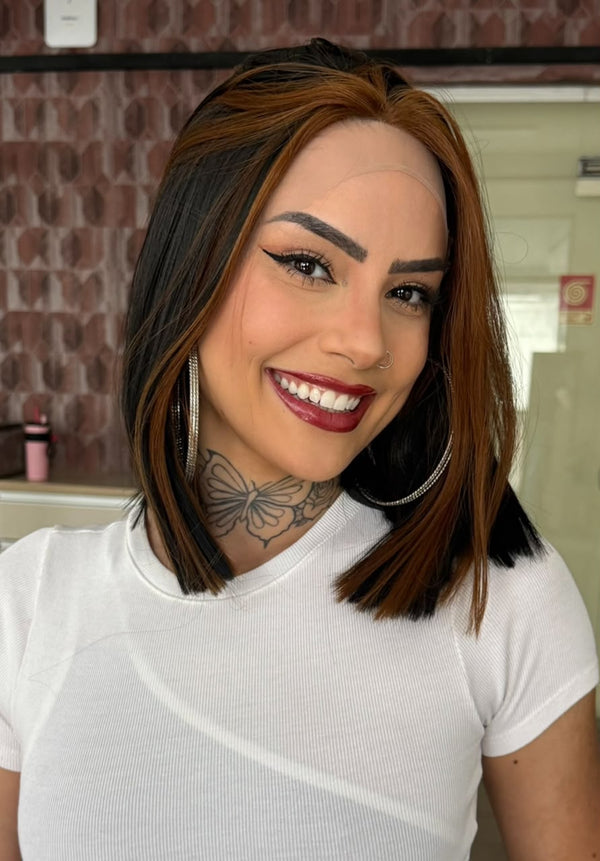 LACE FRONT ISABELA - PRETO COM MECHA FRONTAL 101 1B/30# ( PREMIUM)