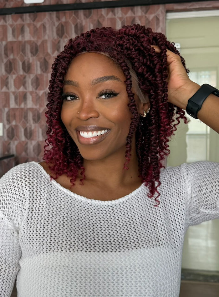 LACE FRONT NU LOCS SPRING TWIST 14 - MARSALA T1B/BUG  (FIBRA SINTÉTICO)