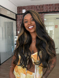 LACE FRONT DÁLIA - CASTANHO ESCURO COM MECHAS TTF2/27 SLEEK (PREMIUM)