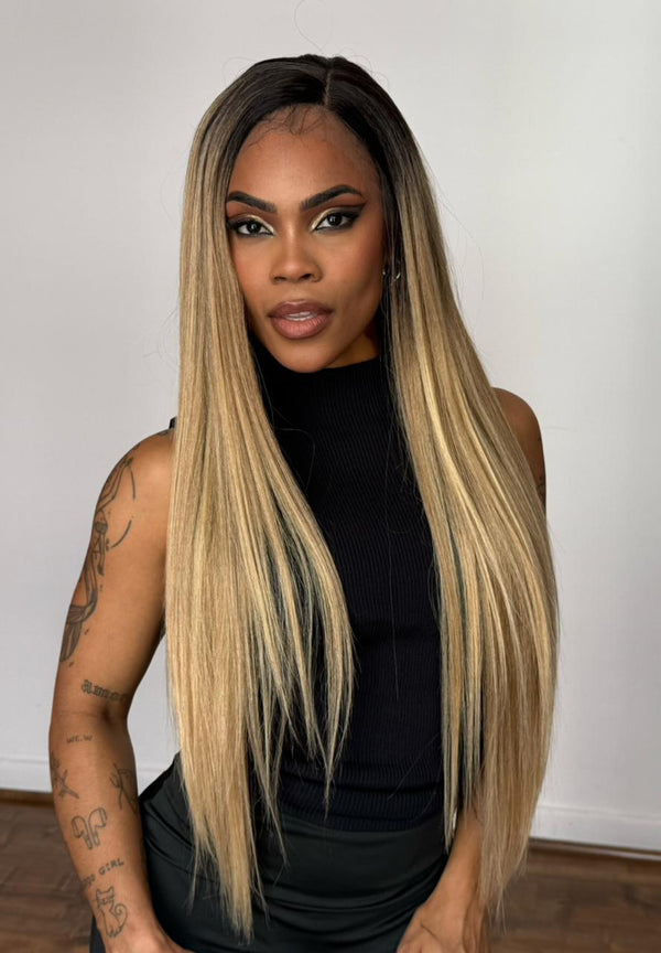 LACE FRONT NATURAL YAKI 30" - LOIRO GOLDEN BALAYAGE (NATURAL YAKI)