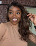 LACE WIG CATLEYA -  CASTANHO COM MECHAS RH4/33/22  (PREMIUM)