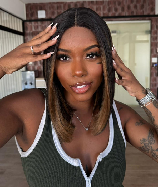 LACE FRONT CLÉLIA - CASTANHO ESCURO COM MECHAS BTSN2/27 SLEEK PREMIUM