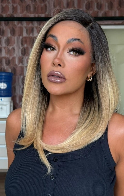LACE FRONT NATURAL YAKI 18" - LOIRO GOLDEN BALAYAGE (NATURAL YAKI)