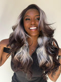 LACE FRONT WILMA - OMBRE PLATINADO PRETO  99C/60B  (PREMIUM)
