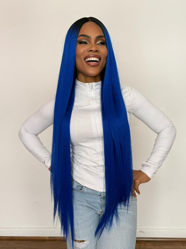 LACE FRONT L. STRAIGHT - OMBRE AZUL NT1B/BLUE (PREMIUM)